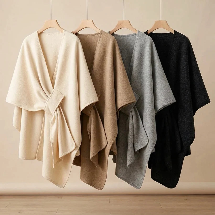 Lovelle Poncho – Fjærlett poncho i bomullstwill