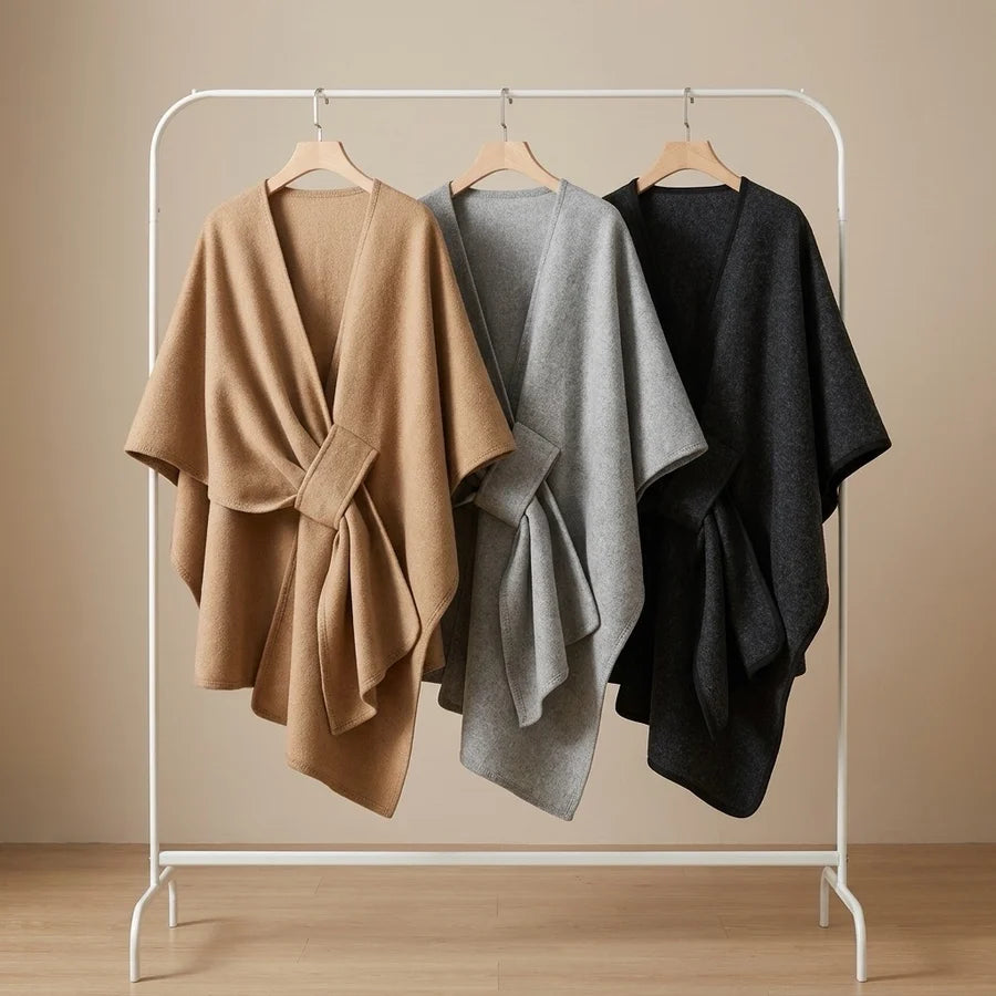 Lovelle Poncho – Fjærlett poncho i bomullstwill