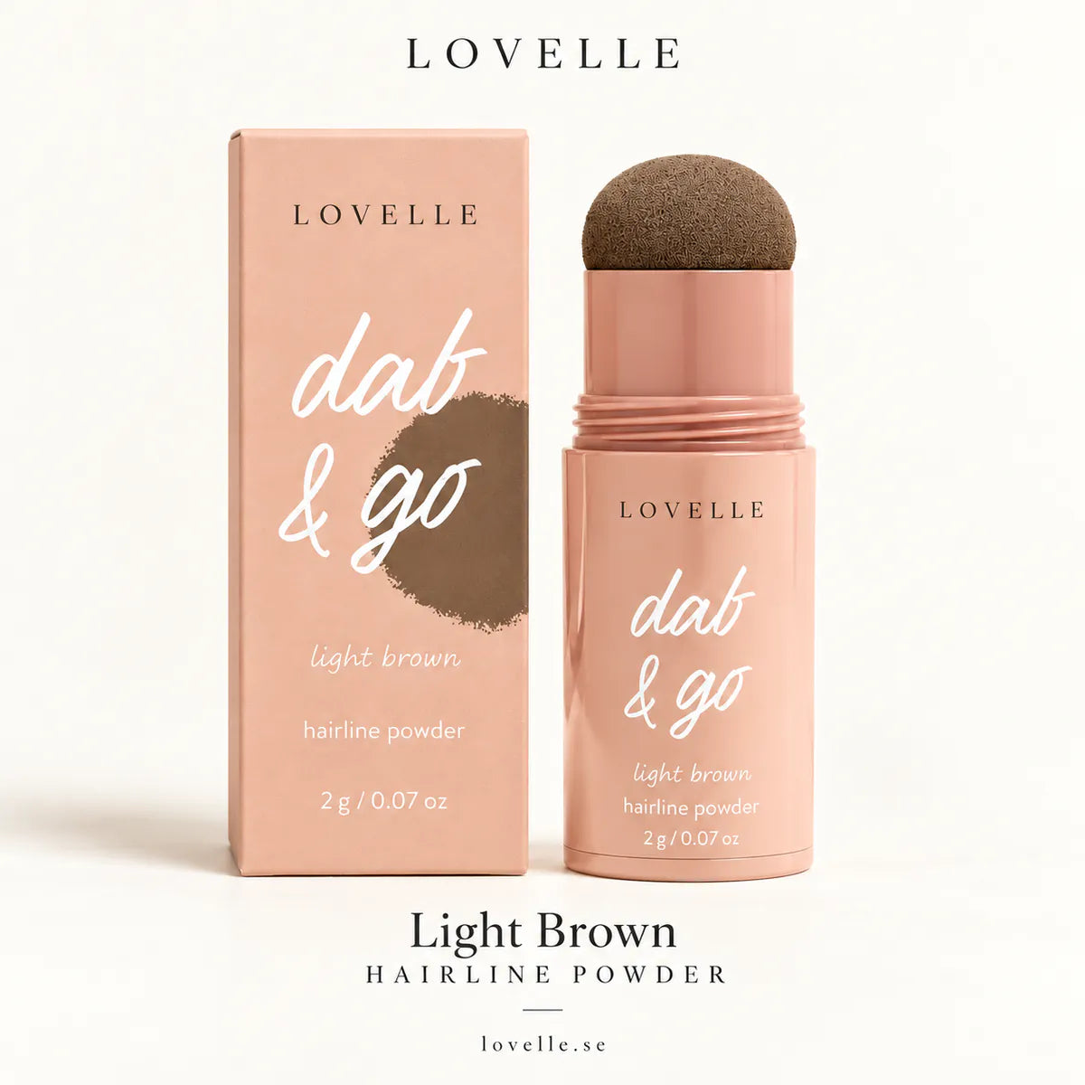 Lovelle Dab &amp; Go i nyansen Light Brown med eske